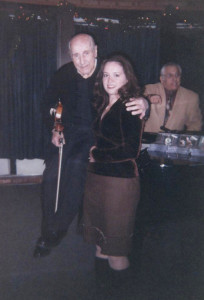 Jennifer with Jazz Violin Legend Johnny Frigo and pianist Joe Vito at Toulouse